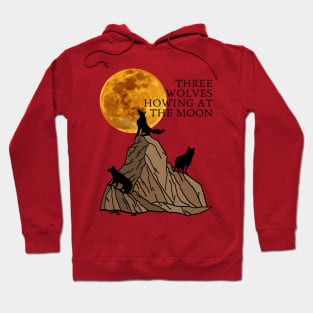 Three wolves howling at the moon t shirt Hoodie